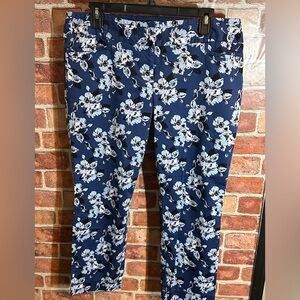 The Limited Printed Pencil Pants Sz 12 Floral Blue